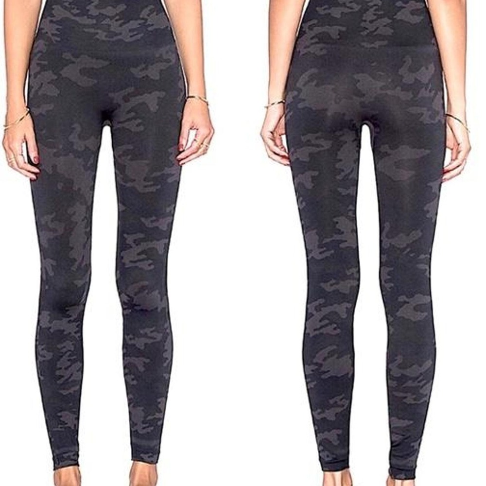 SPANX Black Camo High Waisted Leggings Size XL NWT